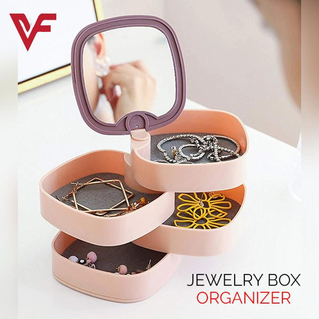 360° Rotating Jewelry Storage Box 4 Layers Portable