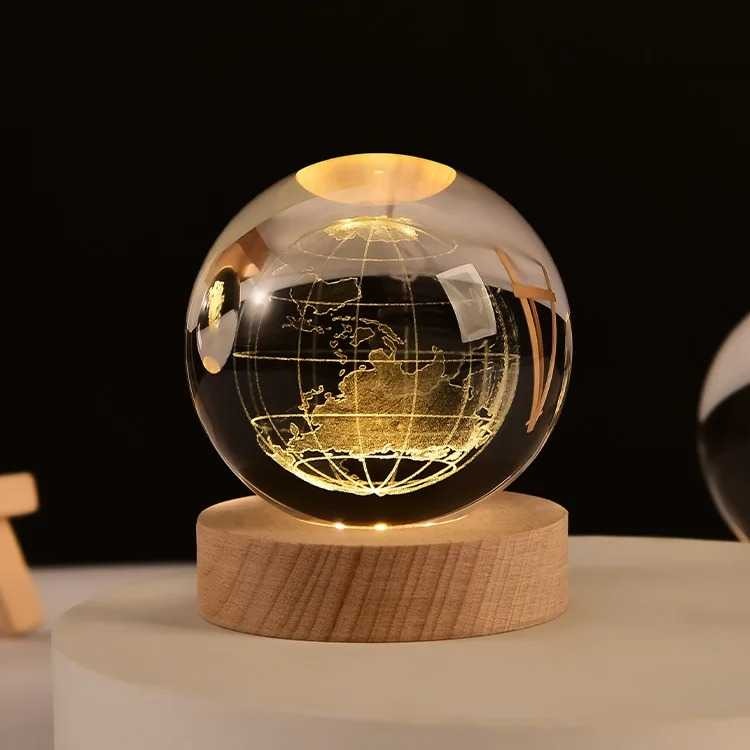 3D Crystal Ball, Night Light, Love Crystal Lamp