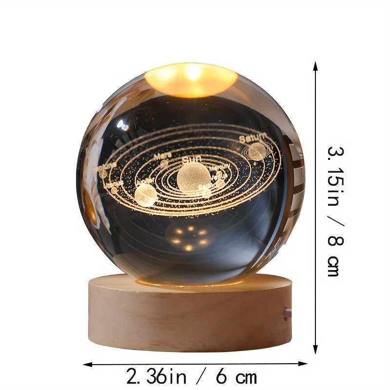 3D Crystal Ball, Night Light, Love Crystal Lamp