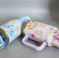 Stainless Steel Flower Design Tumbler – Vacuum Insulated Car Mug with Lid